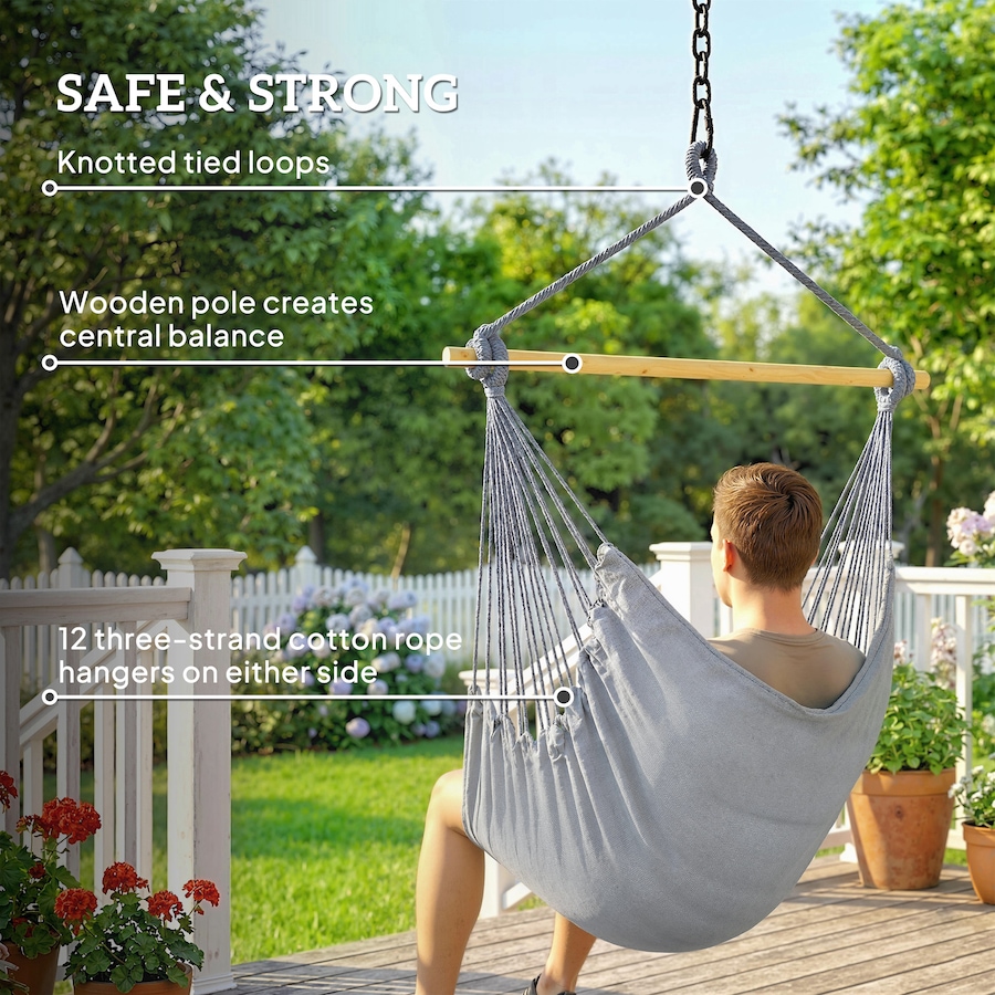 Image 930605_ALTMORE13.jpg, Product 930-605 / Price $42.99, Outsunny Hammock Chair, Swing Hanging Macrame Chair from Outsunny on TSC.ca's Home & Garden department