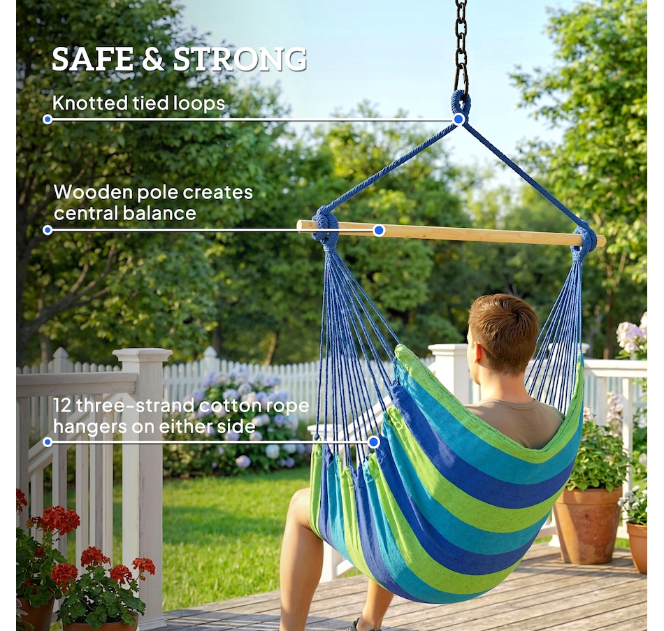 Image 930605_ALTMORE4.jpg, Product 930-605 / Price $34.99 - $37.99, Outsunny Hammock Chair, Swing Hanging Macrame Chair from Outsunny on TSC.ca's Home & Garden department