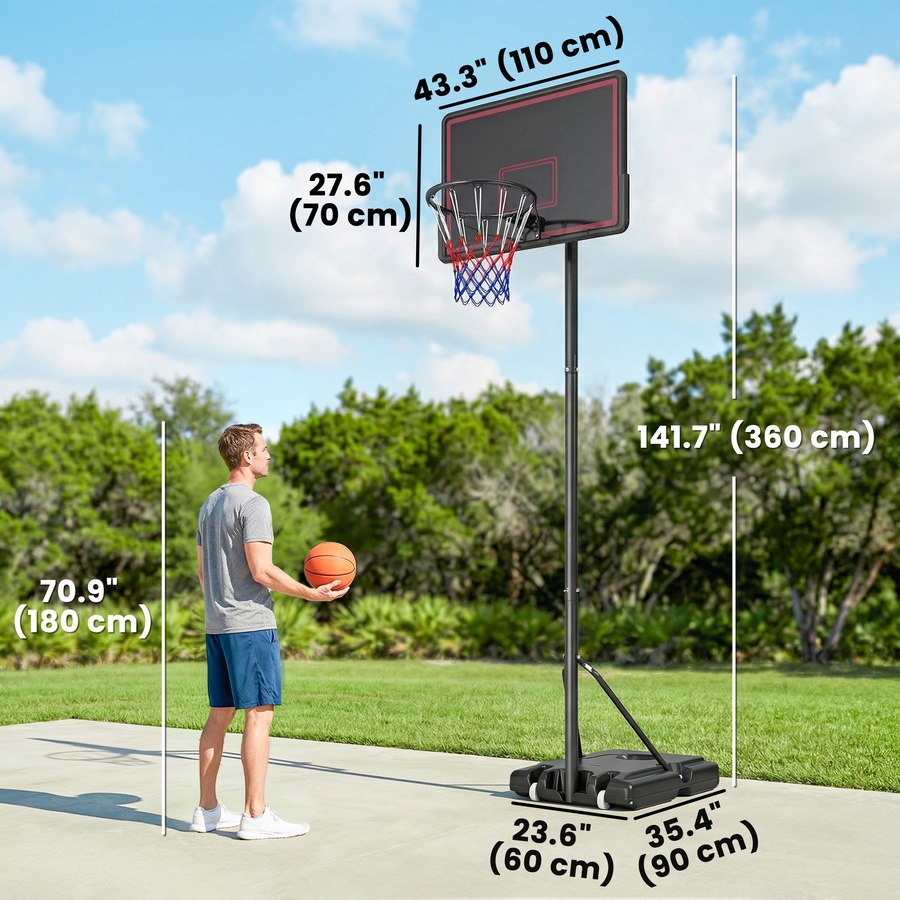 Image 930611_ALTMORE2.jpg, Product 930-611 / Price $149.99, Soozier Portable Basketball Hoop, 4.4-10ft Adjustable Height from Soozier on TSC.ca's Health & Fitness department