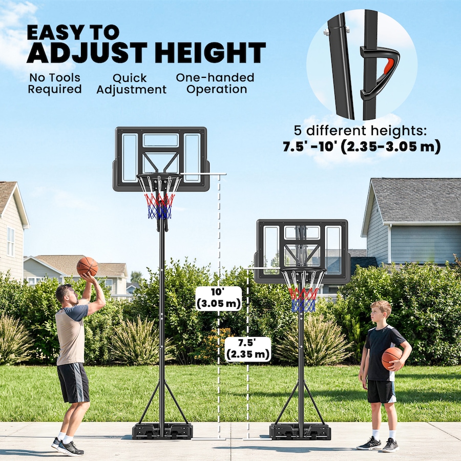Image 930612_ALTMORE3.jpg, Product 930-612 / Price $189.99, Soozier Basketball Hoop Outdoor, 7.7 FT to 10 FT, Portable Basketball Goal from Soozier on TSC.ca's Health & Fitness department