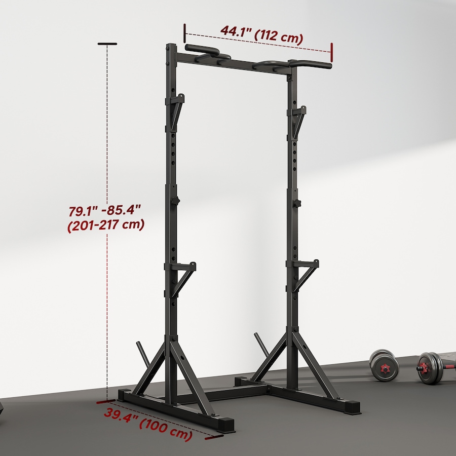 Image 930613_ALTMORE2.jpg, Product 930-613 / Price $169.99, Soozier Adjustable Squat Rack, Multi-Function Bench Press, Black from Soozier on TSC.ca's Health & Fitness department