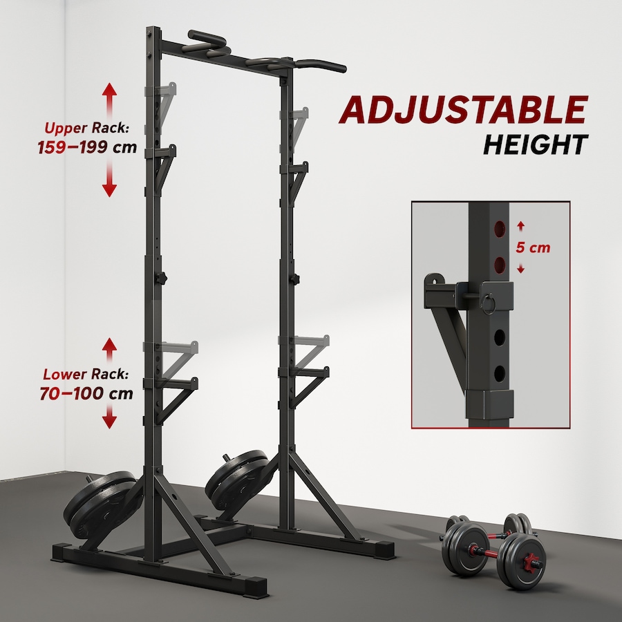 Image 930613_ALTMORE4.jpg, Product 930-613 / Price $169.99, Soozier Adjustable Squat Rack, Multi-Function Bench Press, Black from Soozier on TSC.ca's Health & Fitness department