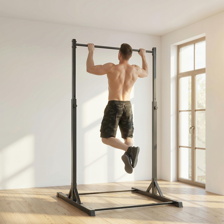Image 930614_ALTMORE1.jpg, Product 930-614 / Price $139.99, Soozier Portable Pull Up Station, Height Adjustable Pull Up Bar, Black from Soozier on TSC.ca's Health & Fitness department