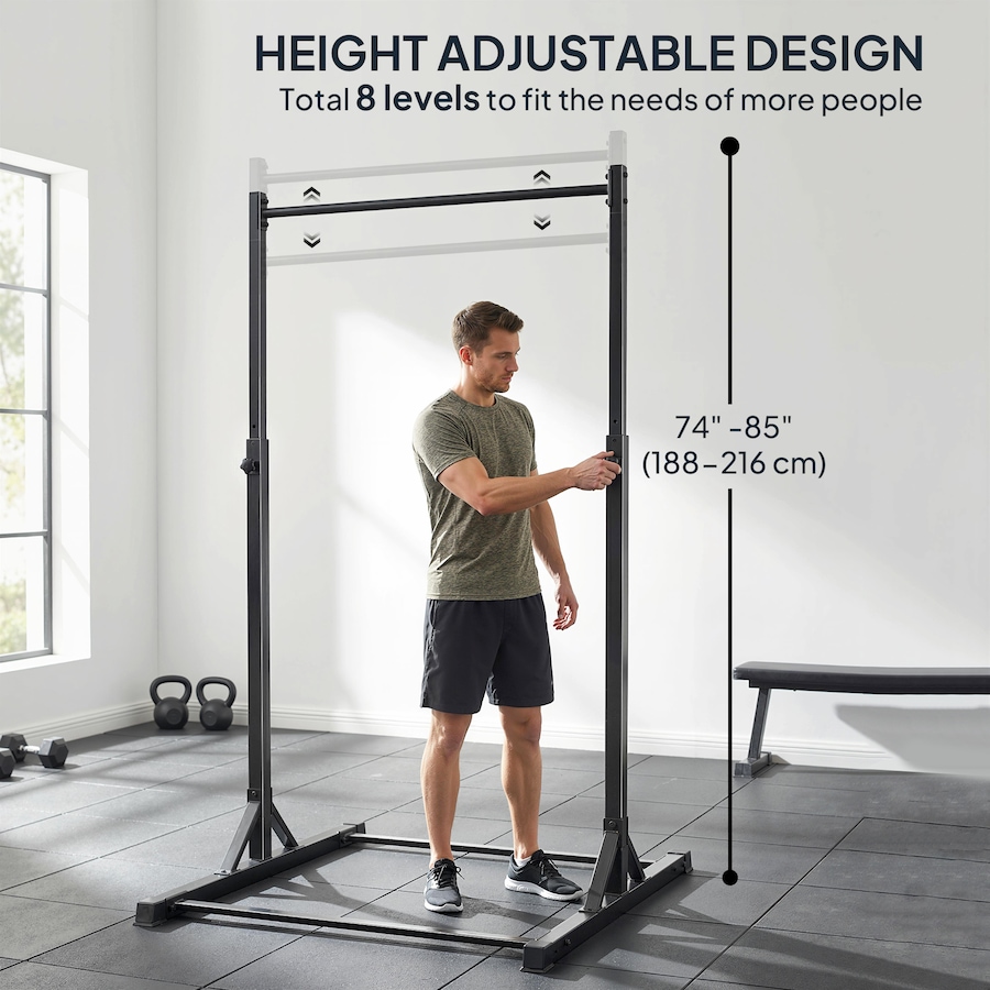 Image 930614_ALTMORE3.jpg, Product 930-614 / Price $139.99, Soozier Portable Pull Up Station, Height Adjustable Pull Up Bar, Black from Soozier on TSC.ca's Health & Fitness department