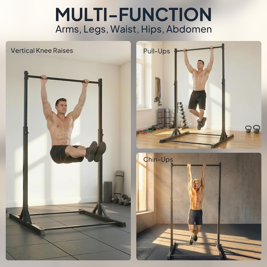 Image 930614_ALTMORE6.jpg, Product 930-614 / Price $139.99, Soozier Portable Pull Up Station, Height Adjustable Pull Up Bar, Black from Soozier on TSC.ca's Health & Fitness department