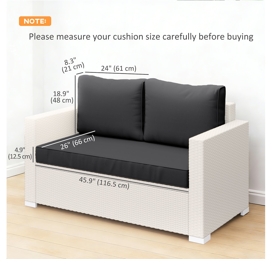 Image 930617_ALTMORE2.jpg, Product 930-617 / Price $149.99, Outsunny 2 Seater Outdoor Seat Cushions Patio Furniture Cushions Black from Outsunny on TSC.ca's Home & Garden department
