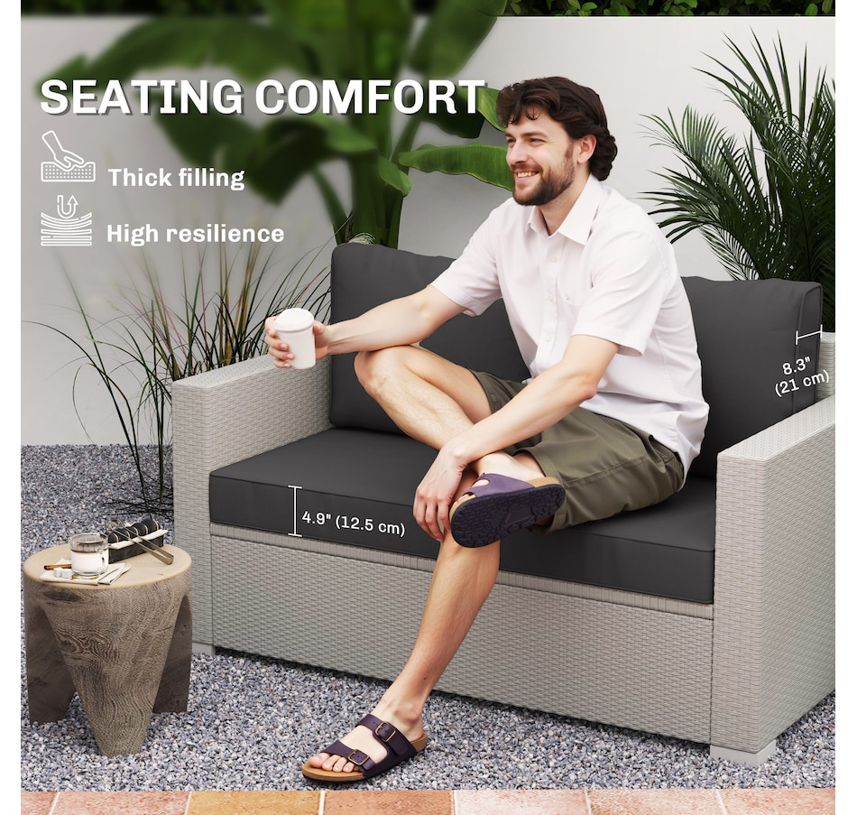 Image 930617_ALTMORE3.jpg, Product 930-617 / Price $149.99, Outsunny 2 Seater Outdoor Seat Cushions Patio Furniture Cushions Black from Outsunny on TSC.ca's Home & Garden department