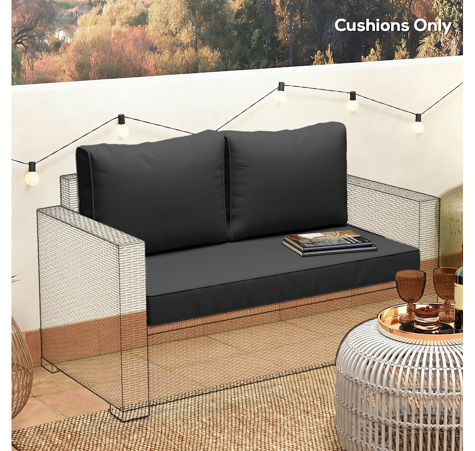 Image 930617_ALTMORE7.jpg, Product 930-617 / Price $149.99, Outsunny 2 Seater Outdoor Seat Cushions Patio Furniture Cushions Black from Outsunny on TSC.ca's Home & Garden department