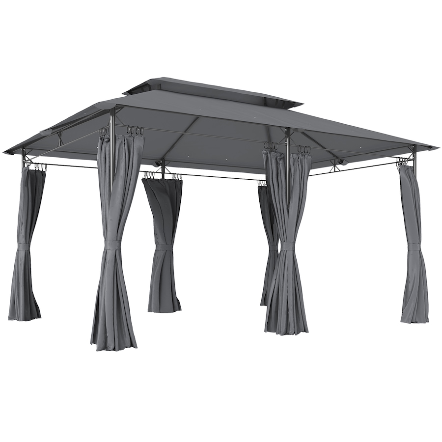 Image 930621.jpg, Product 930-621 / Price $267.99, Outsunny 10 x 13 ft Double Roof Patio Gazebo with Curtains,Grey from Outsunny on TSC.ca's Home & Garden department
