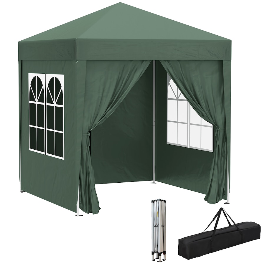Image 930624.jpg, Product 930-624 / Price $109.99, Outsunny 6.6'x6.6' Pop Up Canopy Tent for Outdoor, Garden, Patio Dark Green from Outsunny on TSC.ca's Home & Garden department