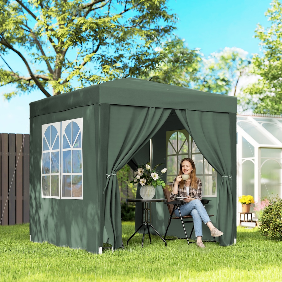 Image 930624_ALTMORE1.jpg, Product 930-624 / Price $123.99, Outsunny 6.6'x6.6' Pop Up Canopy Tent for Outdoor, Garden, Patio Dark Green from Outsunny on TSC.ca's Home & Garden department