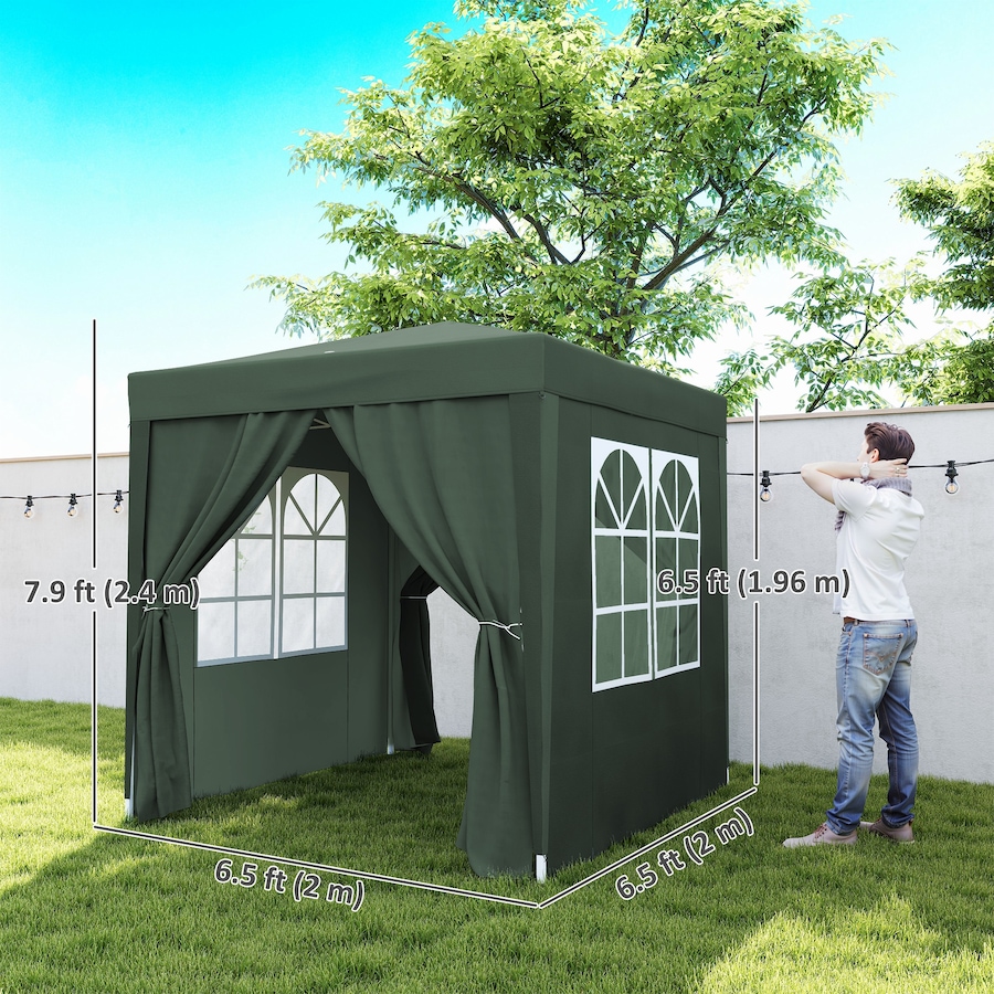 Image 930624_ALTMORE2.jpg, Product 930-624 / Price $123.99, Outsunny 6.6'x6.6' Pop Up Canopy Tent for Outdoor, Garden, Patio Dark Green from Outsunny on TSC.ca's Home & Garden department