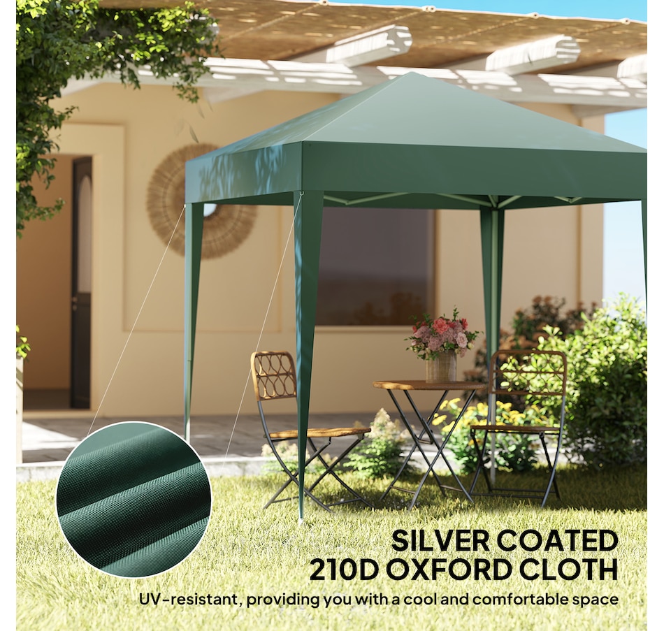 Image 930624_ALTMORE4.jpg, Product 930-624 / Price $109.99, Outsunny 6.6'x6.6' Pop Up Canopy Tent for Outdoor, Garden, Patio Dark Green from Outsunny on TSC.ca's Home & Garden department