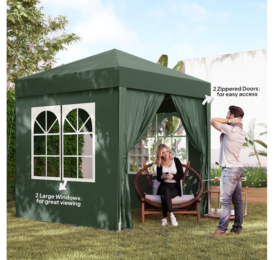Image 930624_ALTMORE6.jpg, Product 930-624 / Price $109.99, Outsunny 6.6'x6.6' Pop Up Canopy Tent for Outdoor, Garden, Patio Dark Green from Outsunny on TSC.ca's Home & Garden department