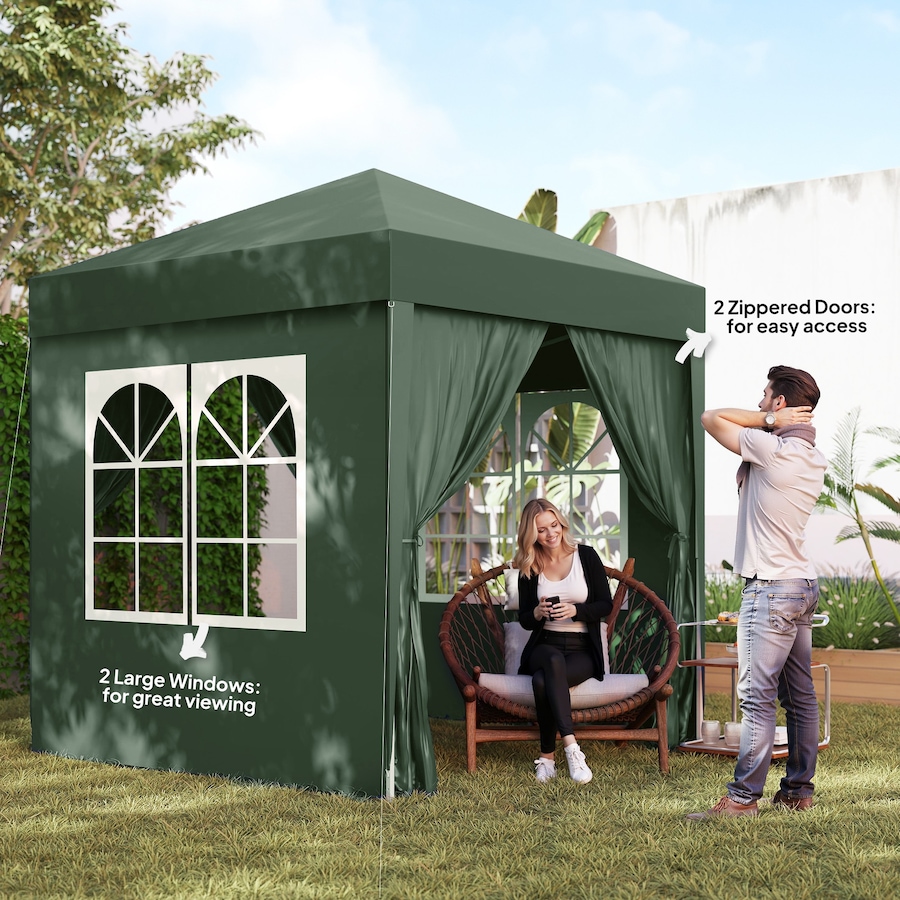 Image 930624_ALTMORE6.jpg, Product 930-624 / Price $123.99, Outsunny 6.6'x6.6' Pop Up Canopy Tent for Outdoor, Garden, Patio Dark Green from Outsunny on TSC.ca's Home & Garden department