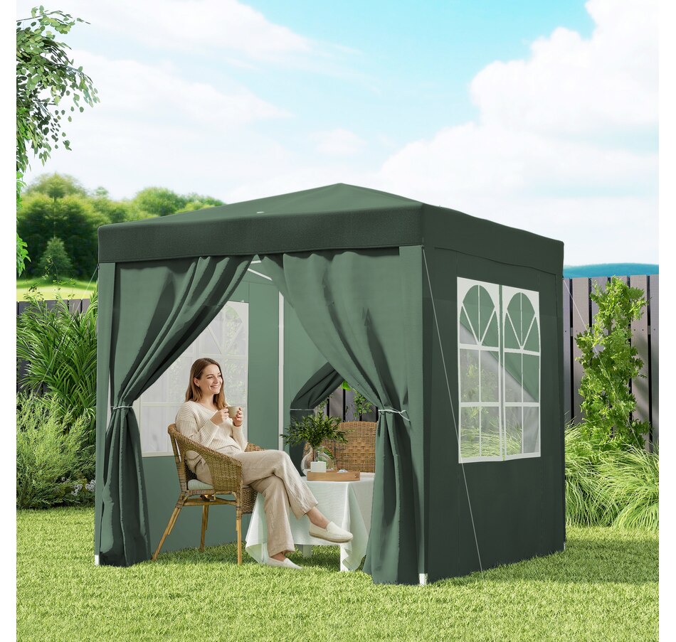 Image 930624_ALTMORE7.jpg, Product 930-624 / Price $109.99, Outsunny 6.6'x6.6' Pop Up Canopy Tent for Outdoor, Garden, Patio Dark Green from Outsunny on TSC.ca's Home & Garden department