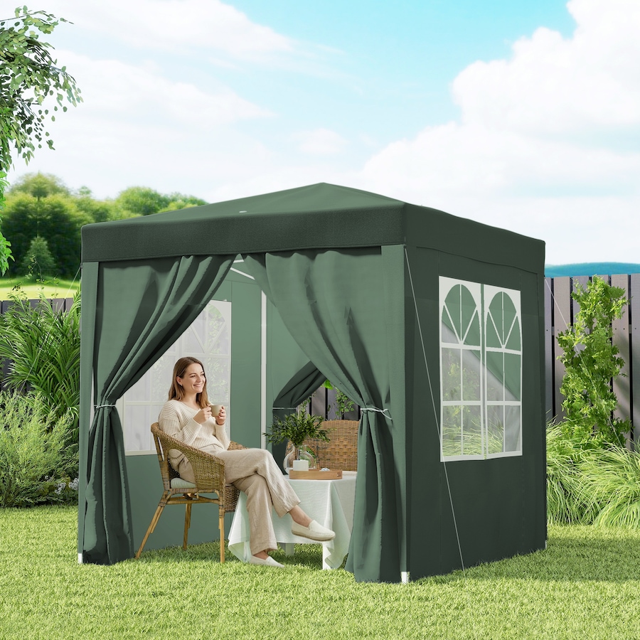 Image 930624_ALTMORE7.jpg, Product 930-624 / Price $123.99, Outsunny 6.6'x6.6' Pop Up Canopy Tent for Outdoor, Garden, Patio Dark Green from Outsunny on TSC.ca's Home & Garden department
