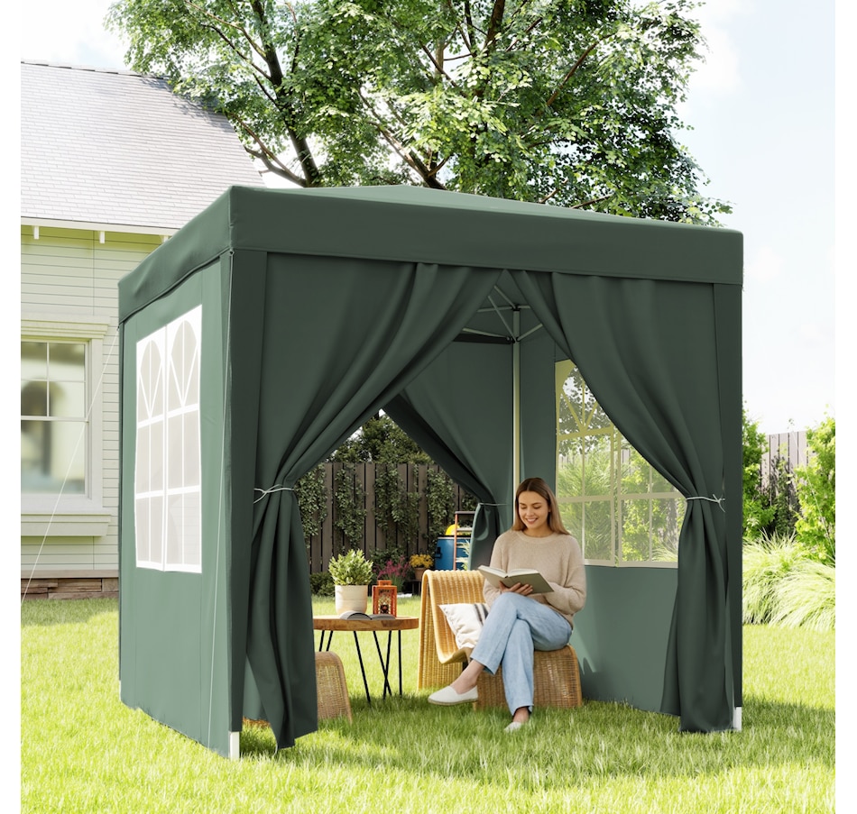 Image 930624_ALTMORE8.jpg, Product 930-624 / Price $109.99, Outsunny 6.6'x6.6' Pop Up Canopy Tent for Outdoor, Garden, Patio Dark Green from Outsunny on TSC.ca's Home & Garden department