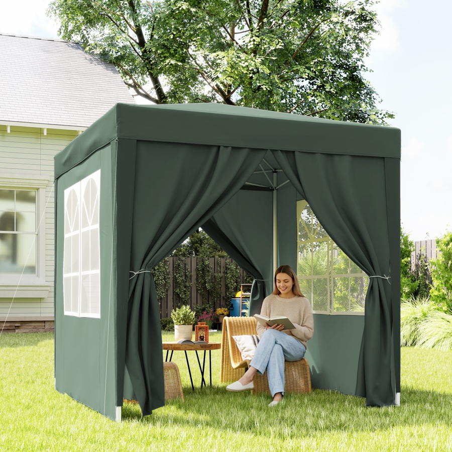 Image 930624_ALTMORE8.jpg, Product 930-624 / Price $123.99, Outsunny 6.6'x6.6' Pop Up Canopy Tent for Outdoor, Garden, Patio Dark Green from Outsunny on TSC.ca's Home & Garden department