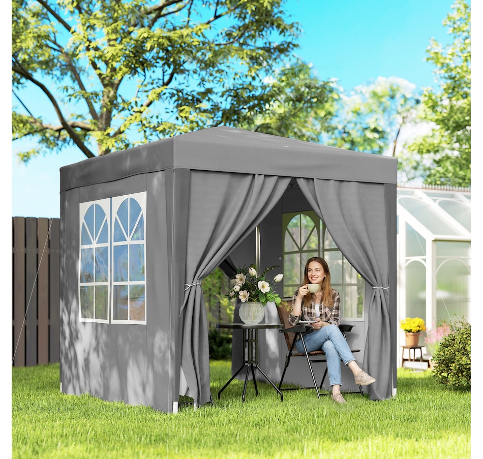 Image 930634_ALTMORE1.jpg, Product 930-634 / Price $124.99, Outsunny 6.6'x6.6' Pop Up Canopy Tent for Outdoor, Garden, Patio, Grey from Outsunny on TSC.ca's Home & Garden department