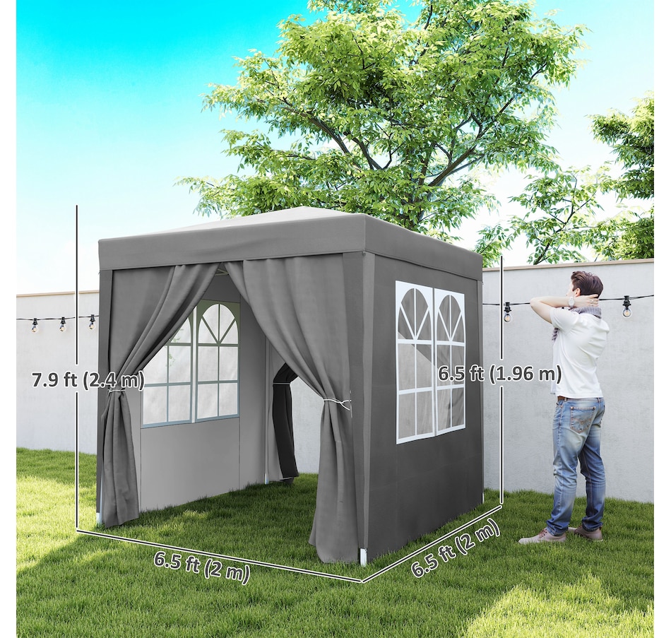 Image 930634_ALTMORE2.jpg, Product 930-634 / Price $124.99, Outsunny 6.6'x6.6' Pop Up Canopy Tent for Outdoor, Garden, Patio, Grey from Outsunny on TSC.ca's Home & Garden department