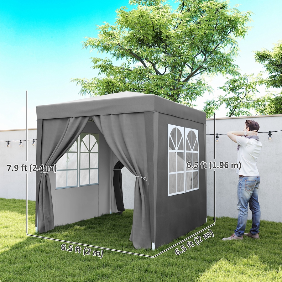 Image 930634_ALTMORE2.jpg, Product 930-634 / Price $129.99, Outsunny 6.6'x6.6' Pop Up Canopy Tent for Outdoor, Garden, Patio, Grey from Outsunny on TSC.ca's Home & Garden department