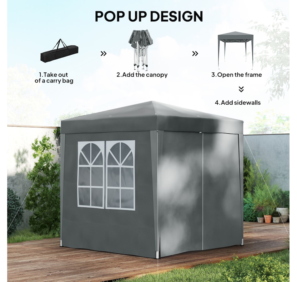 Image 930634_ALTMORE3.jpg, Product 930-634 / Price $124.99, Outsunny 6.6'x6.6' Pop Up Canopy Tent for Outdoor, Garden, Patio, Grey from Outsunny on TSC.ca's Home & Garden department
