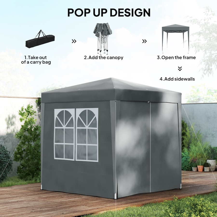 Image 930634_ALTMORE3.jpg, Product 930-634 / Price $129.99, Outsunny 6.6'x6.6' Pop Up Canopy Tent for Outdoor, Garden, Patio, Grey from Outsunny on TSC.ca's Home & Garden department