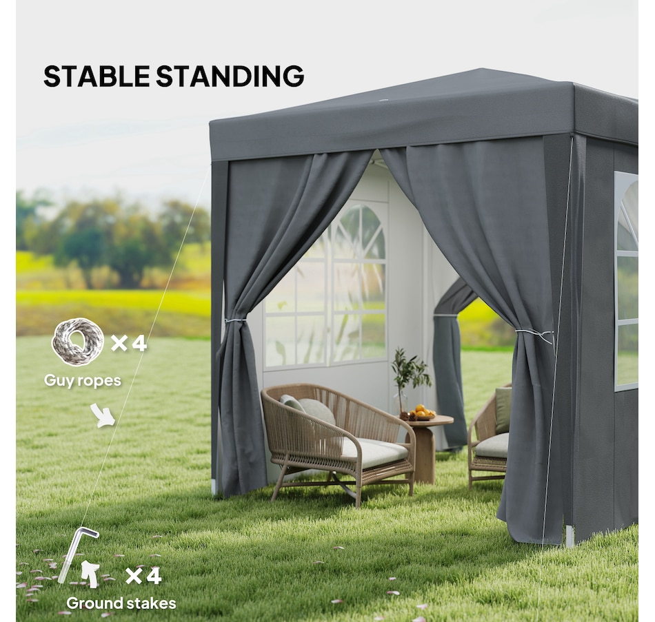 Image 930634_ALTMORE5.jpg, Product 930-634 / Price $124.99, Outsunny 6.6'x6.6' Pop Up Canopy Tent for Outdoor, Garden, Patio, Grey from Outsunny on TSC.ca's Home & Garden department