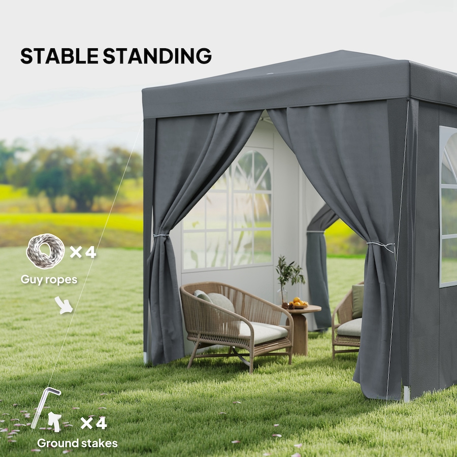 Image 930634_ALTMORE5.jpg, Product 930-634 / Price $129.99, Outsunny 6.6'x6.6' Pop Up Canopy Tent for Outdoor, Garden, Patio, Grey from Outsunny on TSC.ca's Home & Garden department