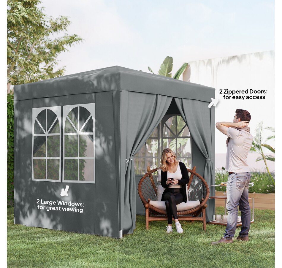 Image 930634_ALTMORE6.jpg, Product 930-634 / Price $124.99, Outsunny 6.6'x6.6' Pop Up Canopy Tent for Outdoor, Garden, Patio, Grey from Outsunny on TSC.ca's Home & Garden department