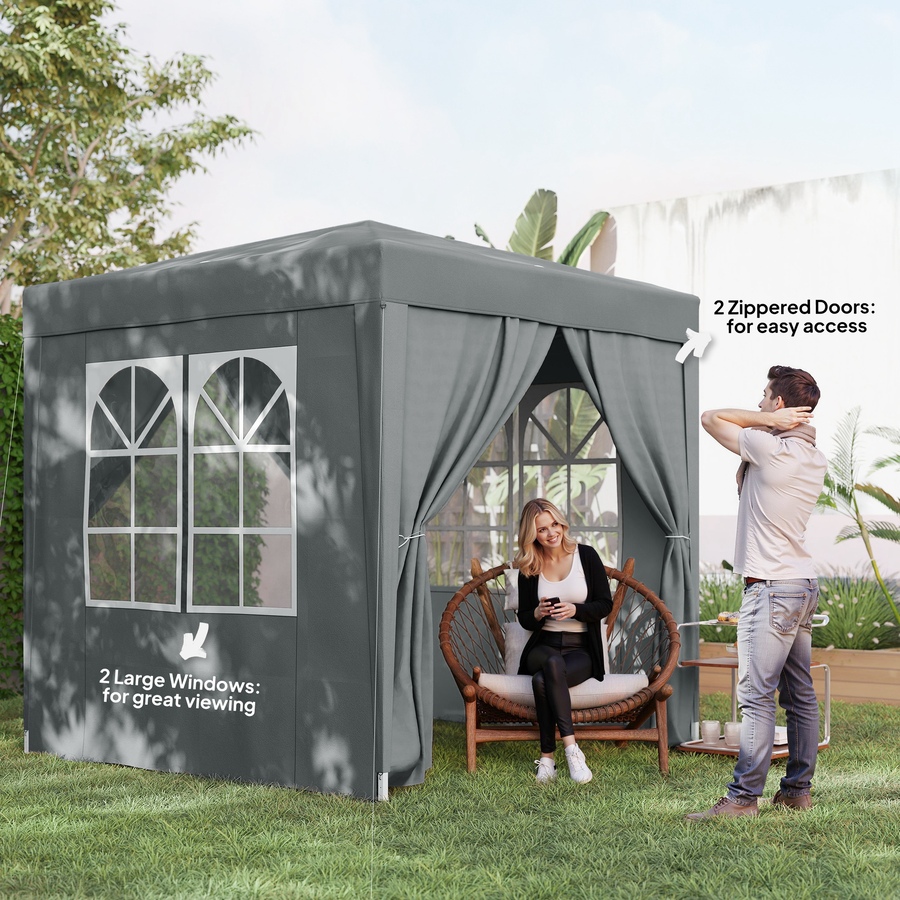 Image 930634_ALTMORE6.jpg, Product 930-634 / Price $129.99, Outsunny 6.6'x6.6' Pop Up Canopy Tent for Outdoor, Garden, Patio, Grey from Outsunny on TSC.ca's Home & Garden department