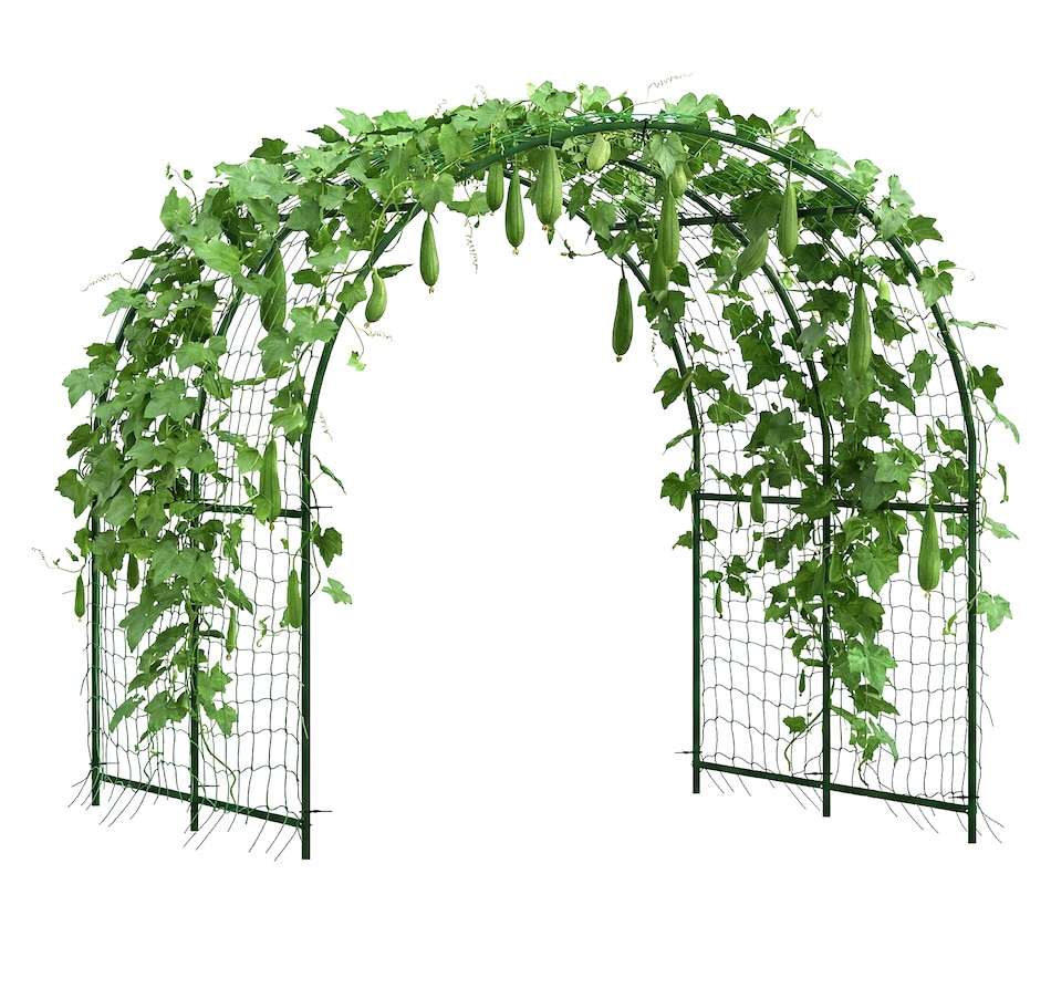 Image 930636.jpg, Product 930-636 / Price $125.99, Outsunny Garden Arch Trellis, 7.1FT Tall Cucumber Trellis with Net from Outsunny on TSC.ca's Home & Garden department