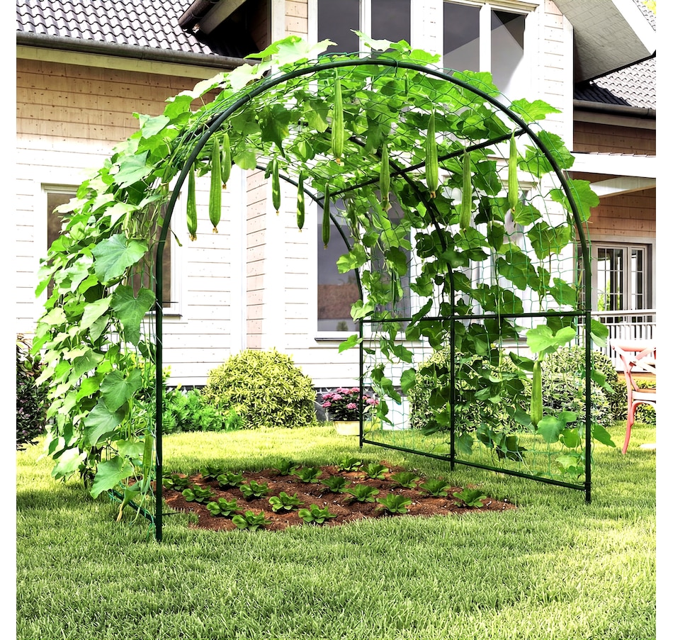 Image 930636_ALTMORE1.jpg, Product 930-636 / Price $125.99, Outsunny Garden Arch Trellis, 7.1FT Tall Cucumber Trellis with Net from Outsunny on TSC.ca's Home & Garden department