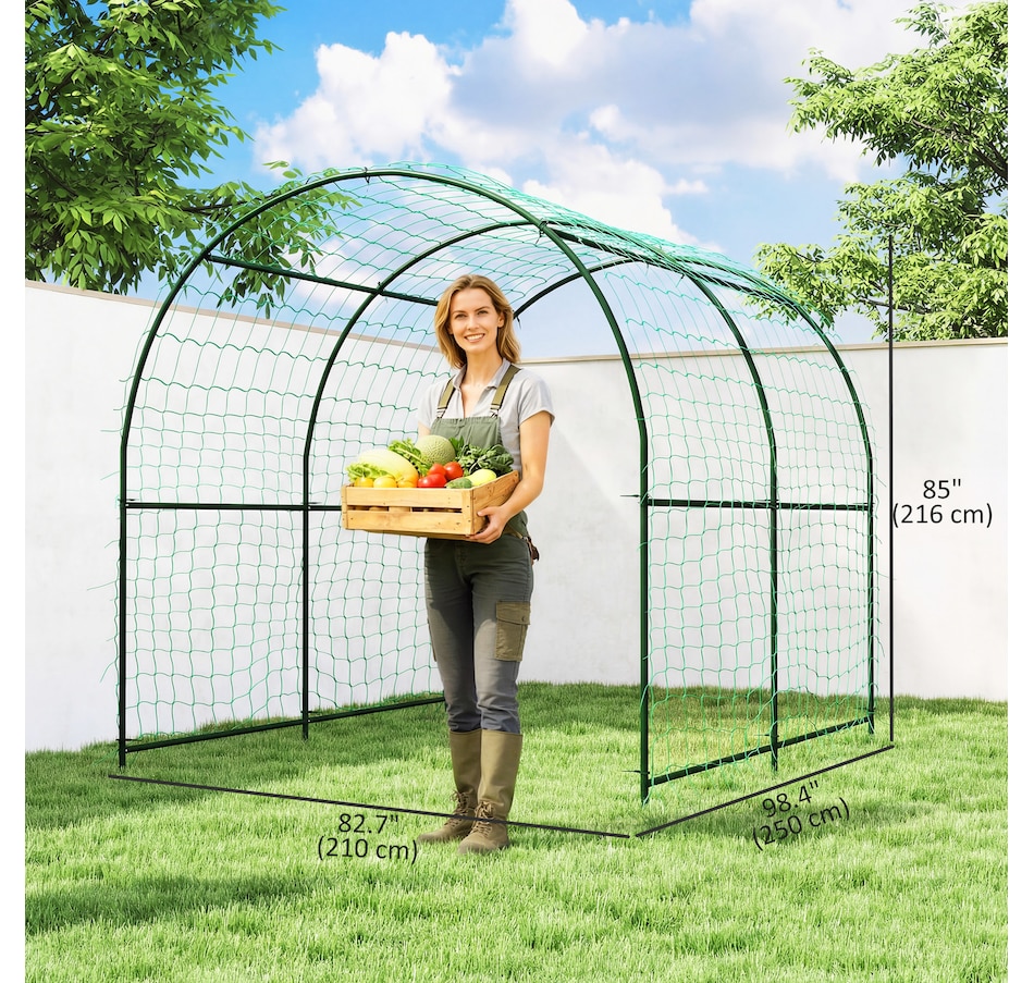 Image 930636_ALTMORE2.jpg, Product 930-636 / Price $125.99, Outsunny Garden Arch Trellis, 7.1FT Tall Cucumber Trellis with Net from Outsunny on TSC.ca's Home & Garden department