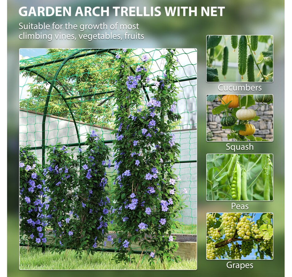 Image 930636_ALTMORE3.jpg, Product 930-636 / Price $125.99, Outsunny Garden Arch Trellis, 7.1FT Tall Cucumber Trellis with Net from Outsunny on TSC.ca's Home & Garden department