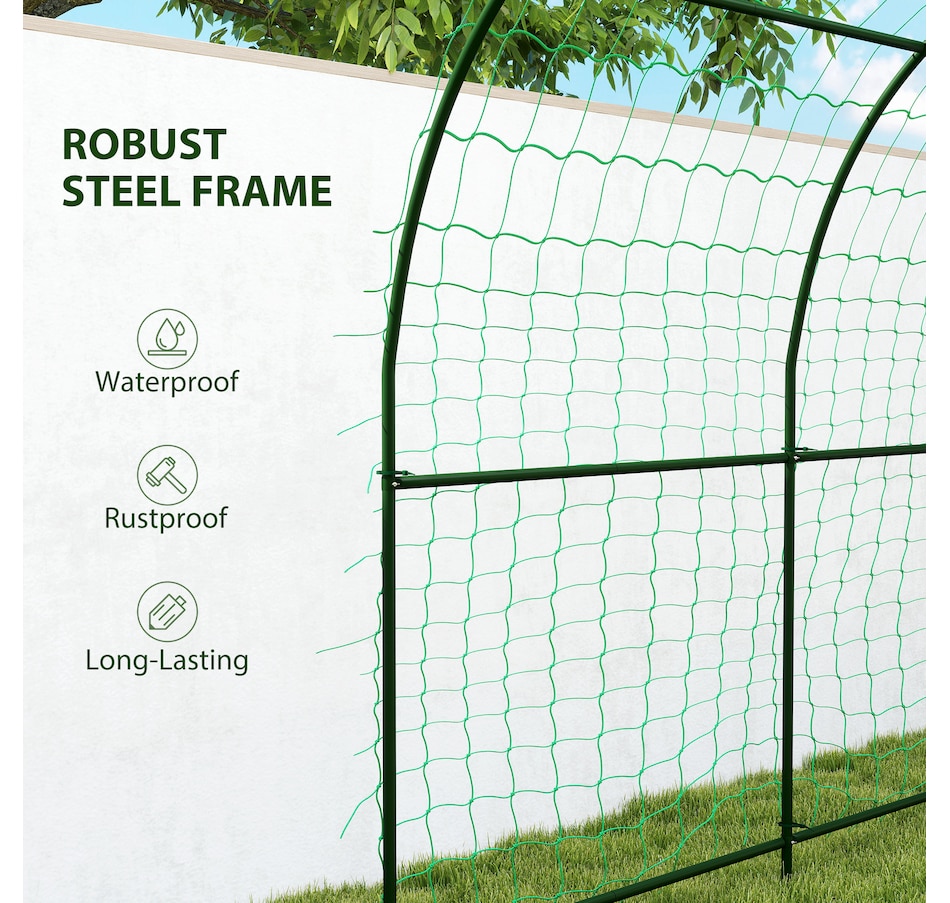 Image 930636_ALTMORE4.jpg, Product 930-636 / Price $125.99, Outsunny Garden Arch Trellis, 7.1FT Tall Cucumber Trellis with Net from Outsunny on TSC.ca's Home & Garden department