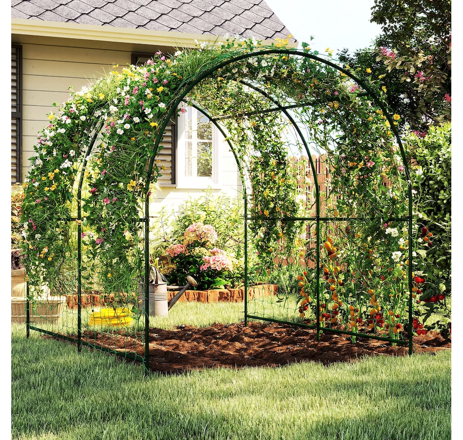 Image 930636_ALTMORE7.jpg, Product 930-636 / Price $125.99, Outsunny Garden Arch Trellis, 7.1FT Tall Cucumber Trellis with Net from Outsunny on TSC.ca's Home & Garden department