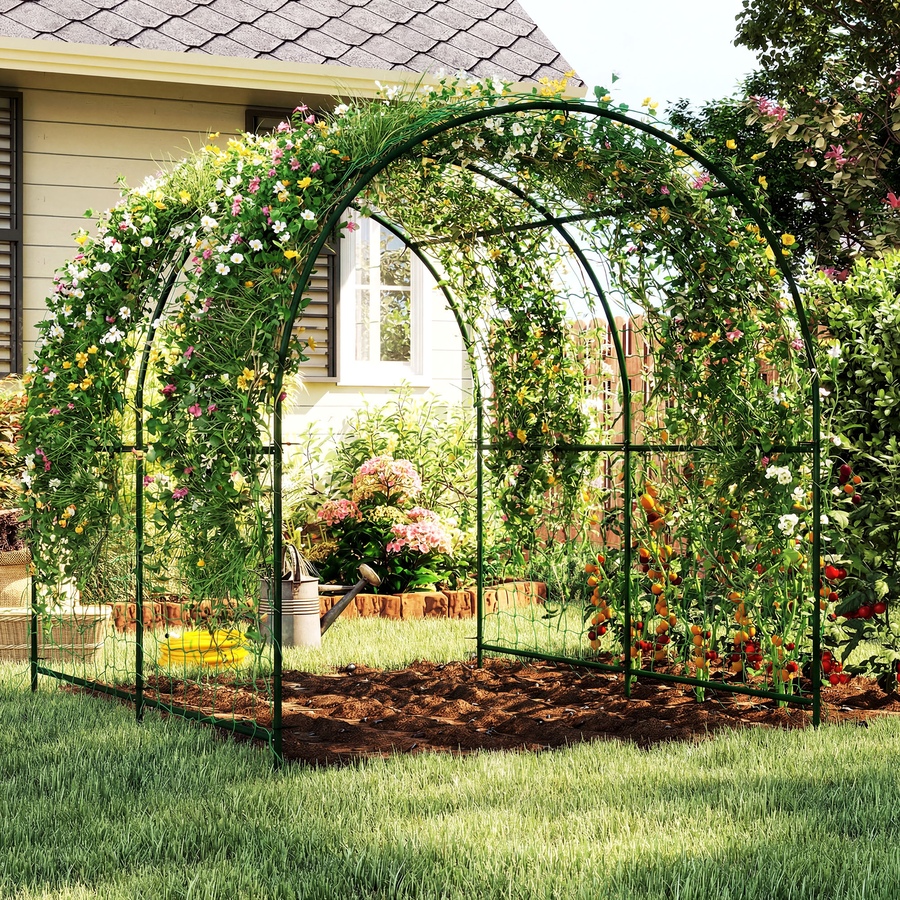 Image 930636_ALTMORE7.jpg, Product 930-636 / Price $125.99, Outsunny Garden Arch Trellis, 7.1FT Tall Cucumber Trellis with Net from Outsunny on TSC.ca's Home & Garden department