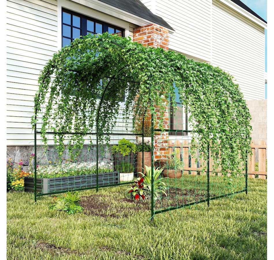 Image 930636_ALTMORE8.jpg, Product 930-636 / Price $125.99, Outsunny Garden Arch Trellis, 7.1FT Tall Cucumber Trellis with Net from Outsunny on TSC.ca's Home & Garden department