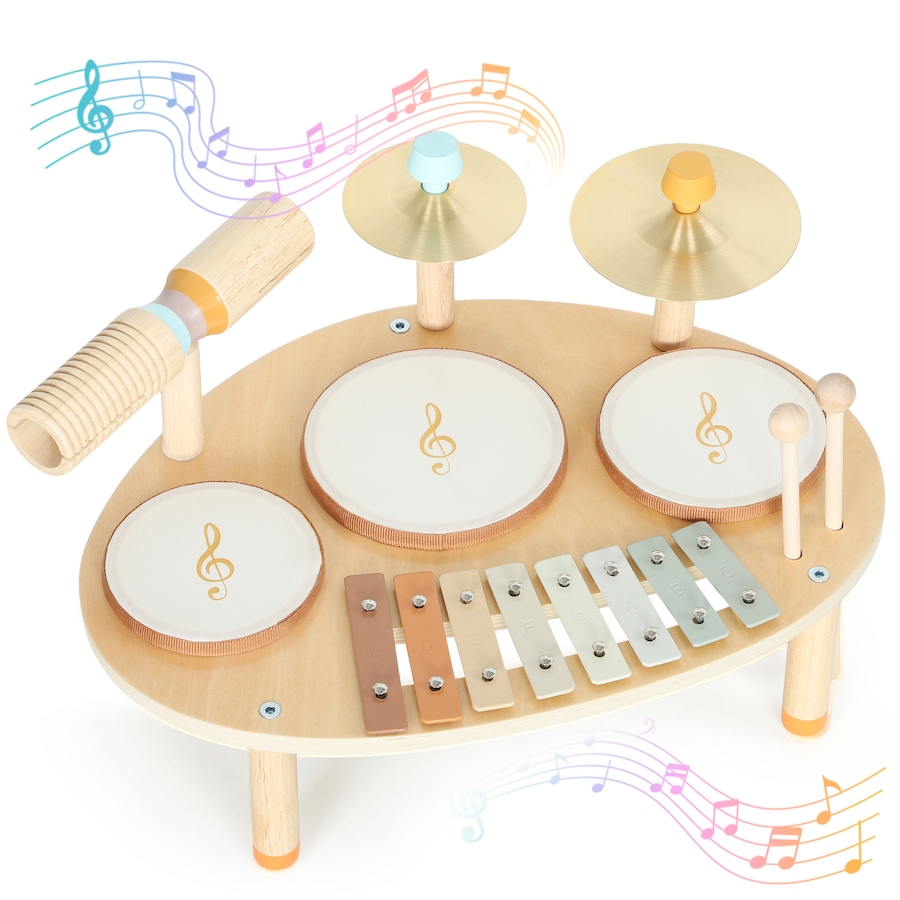 Image 930962.jpg, Product 930-962 / Price $36.99, Qaba Toddler Drum Set, 4-in-1 Musical Instruments with Drums and Xylophone from Qaba on TSC.ca's Toys & Hobbies department