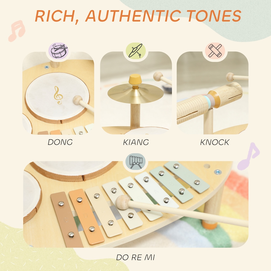 Image 930962_ALTMORE5.jpg, Product 930-962 / Price $36.99, Qaba Toddler Drum Set, 4-in-1 Musical Instruments with Drums and Xylophone from Qaba on TSC.ca's Toys & Hobbies department