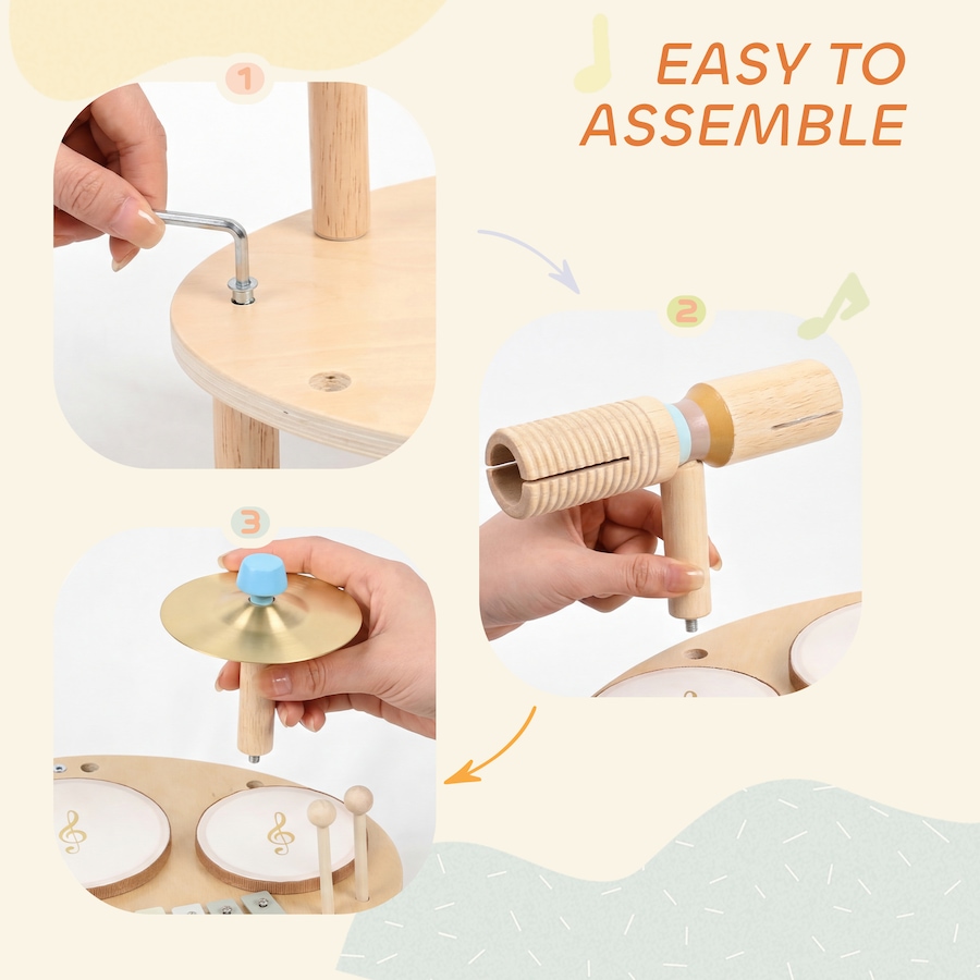 Image 930962_ALTMORE6.jpg, Product 930-962 / Price $36.99, Qaba Toddler Drum Set, 4-in-1 Musical Instruments with Drums and Xylophone from Qaba on TSC.ca's Toys & Hobbies department