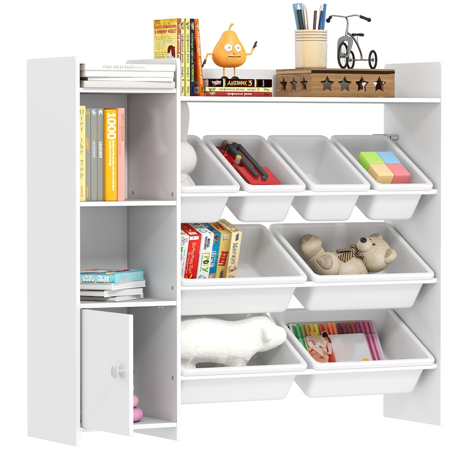 Image 930965.jpg, Product 930-965 / Price $129.99, Qaba Kids Bookshelf and Toy Storage Organizer with 8 Removable Bins, White from Qaba on TSC.ca's Home & Garden department