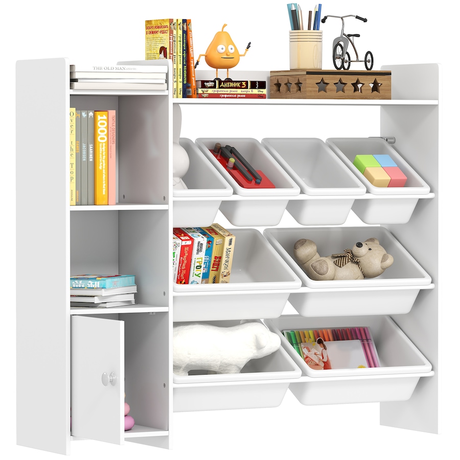 Image 930965.jpg, Product 930-965 / Price $125.99, Qaba Kids Toy Storage Organizer with 8 Removable Storage Bins, White from Qaba on TSC.ca's Home & Garden department