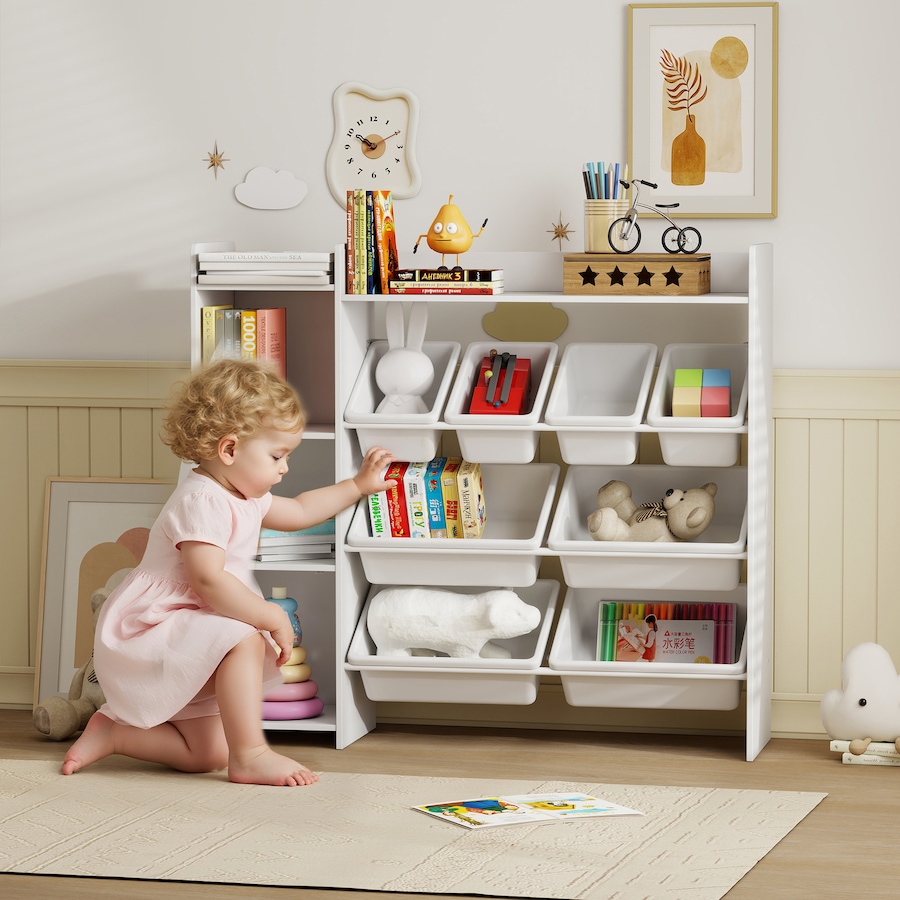 Image 930965_ALTMORE1.jpg, Product 930-965 / Price $125.99, Qaba Kids Toy Storage Organizer with 8 Removable Storage Bins, White from Qaba on TSC.ca's Home & Garden department