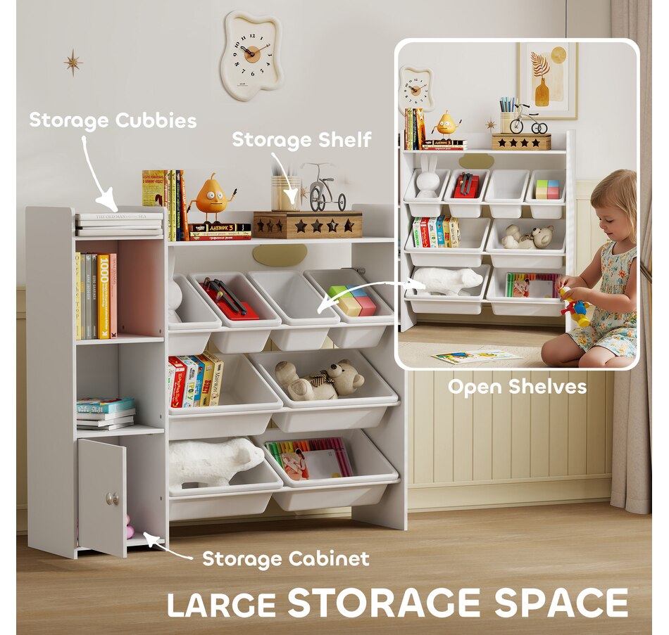 Image 930965_ALTMORE3.jpg, Product 930-965 / Price $129.99, Qaba Kids Bookshelf and Toy Storage Organizer with 8 Removable Bins, White from Qaba on TSC.ca's Home & Garden department