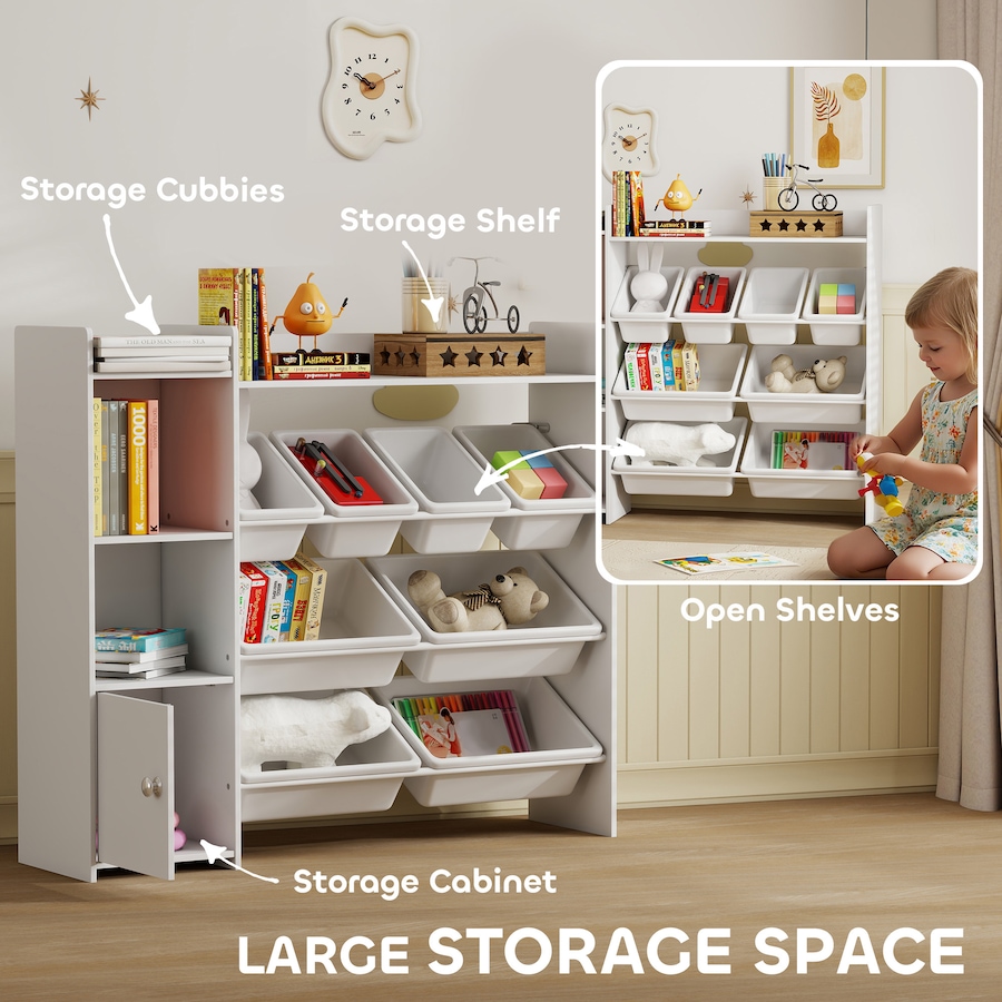 Image 930965_ALTMORE3.jpg, Product 930-965 / Price $125.99, Qaba Kids Toy Storage Organizer with 8 Removable Storage Bins, White from Qaba on TSC.ca's Home & Garden department