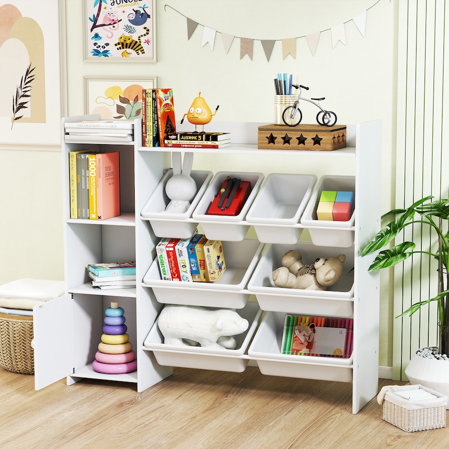 Image 930965_ALTMORE7.jpg, Product 930-965 / Price $125.99, Qaba Kids Toy Storage Organizer with 8 Removable Storage Bins, White from Qaba on TSC.ca's Home & Garden department