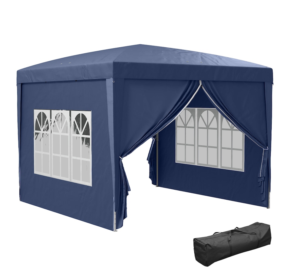 Image 930967.jpg, Product 930-967 / Price $139.99, Outsunny 10'x10' Outdoor Pop Up Party Tent with Carrying Bag Blue from Outsunny on TSC.ca's Home & Garden department
